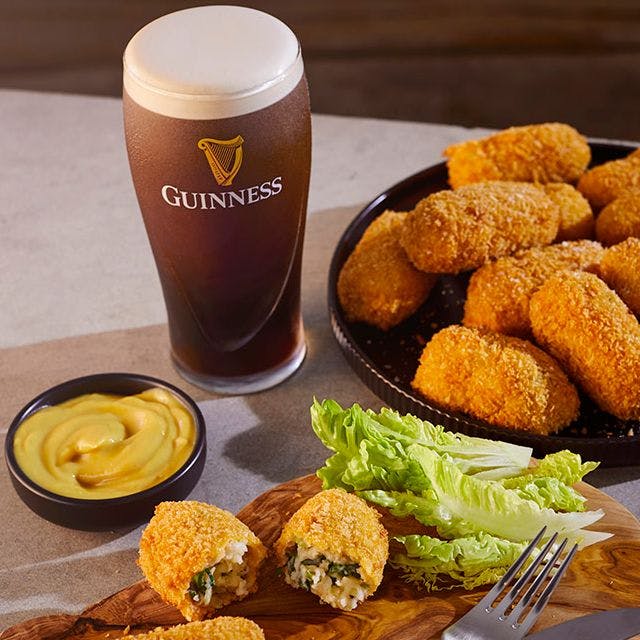 Potato Croquettes With A Pint Of Guinness 